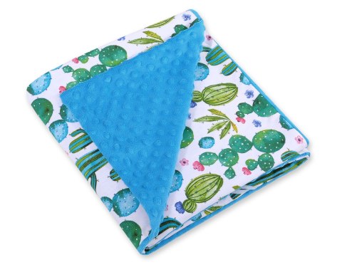 Bobono Duży otulacz dla niemowląt do fotelika nosidełka wózka dwustronny - kaktusy