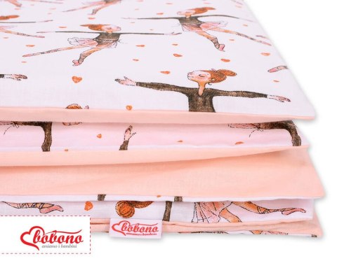 Bobono Dwustronna pościel dla dzieci 2-częściowa bawełniana - baletnice różowe