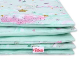 Bobono Dwustronna pościel dla dzieci 2-częściowa bawełniana - księżyce miętowe