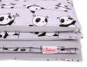 Bobono Dwustronna pościel dla dzieci 2-częściowa bawełniana - pandy szare