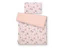 Bobono Dwustronna pościel dla dzieci 2-częściowa bawełniana - sówki pudrowy róż