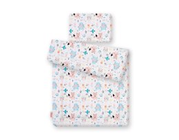 Bobono Komplet pościeli dla niemowląt z wypełnieniem 2-cz 75x100cm NEWBORN - misie niebieskie