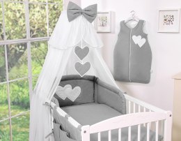 Bobono Moskitiera z szyfonu- Wiszące Serduszka antracyt