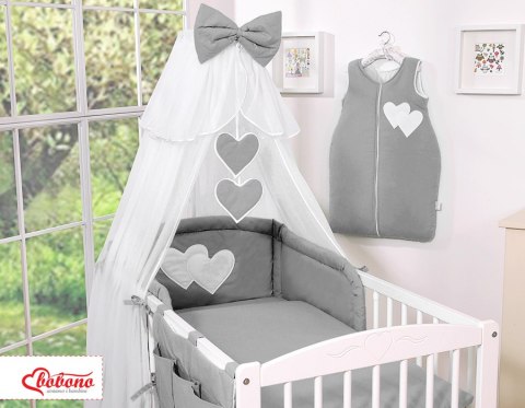 Bobono Moskitiera z szyfonu- Wiszące Serduszka antracyt