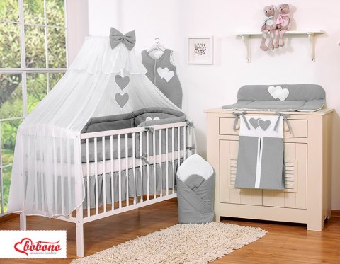 Bobono Moskitiera z szyfonu- Wiszące Serduszka antracyt