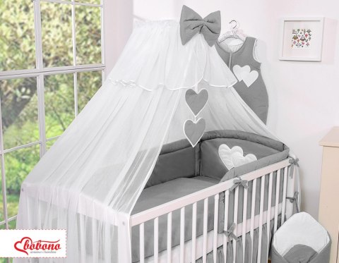 Bobono Moskitiera z szyfonu- Wiszące Serduszka antracyt