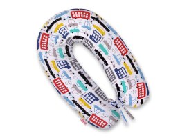 Bobono Poduszka ciążowa Longer dla kobiet w ciąży do spania + zdejmowana poszewka - Autka kolorowe