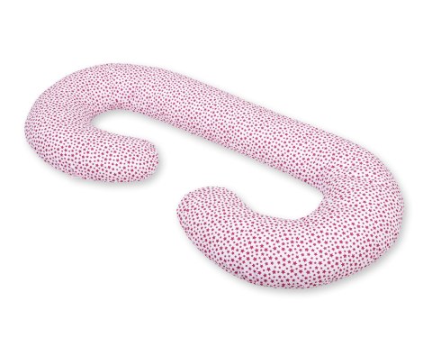 Bobono Poduszka ciążowa typu C dla kobiet w ciąży do spania karmienia + zdejmowana poszewka- bordo gwiazdki