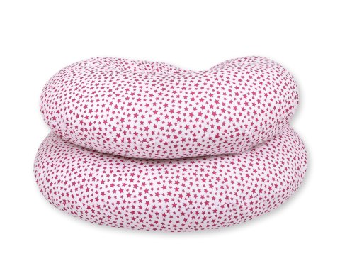 Bobono Poduszka ciążowa typu C dla kobiet w ciąży do spania karmienia + zdejmowana poszewka- bordo gwiazdki