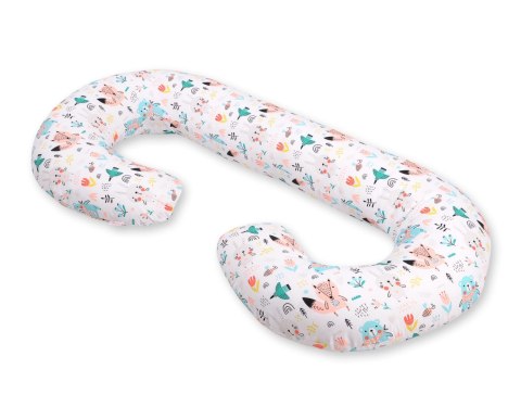 Bobono Poduszka ciążowa typu C dla kobiet w ciąży do spania karmienia + zdejmowana poszewka- misie błękitne