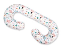 Bobono Poduszka ciążowa typu C dla kobiet w ciąży do spania karmienia + zdejmowana poszewka- misie błękitne