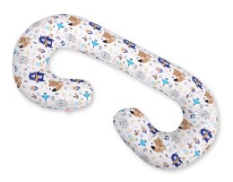 Bobono Poduszka ciążowa typu C dla kobiet w ciąży do spania karmienia + zdejmowana poszewka - misie granat