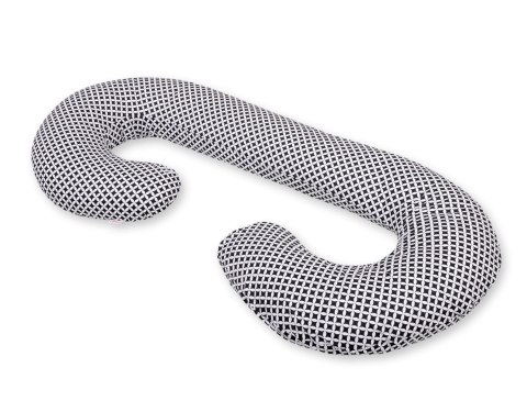 Bobono Poduszka ciążowa typu C dla kobiet w ciąży do spania karmienia + zdejmowana poszewka- rozeta czarna