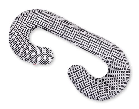 Bobono Poduszka ciążowa typu C dla kobiet w ciąży do spania karmienia + zdejmowana poszewka- rozeta czarna