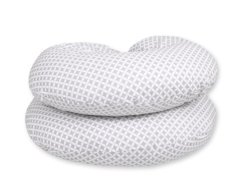 Bobono Poduszka ciążowa typu C dla kobiet w ciąży do spania, karmienia + zdejmowana poszewka- rozeta szara