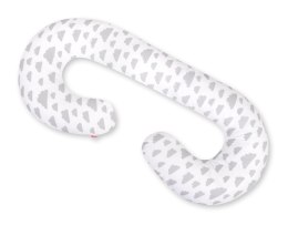 Bobono Poduszka ciążowa typu C dla kobiet w ciąży do spania karmienia + zdejmowana poszewka - szare chmurki