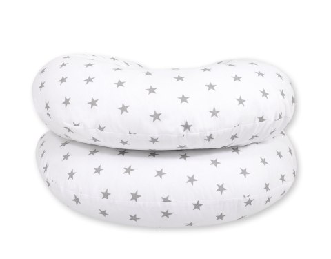 Bobono Poduszka ciążowa typu C dla kobiet w ciąży do spania karmienia + zdejmowana poszewka- szare gwiazdki
