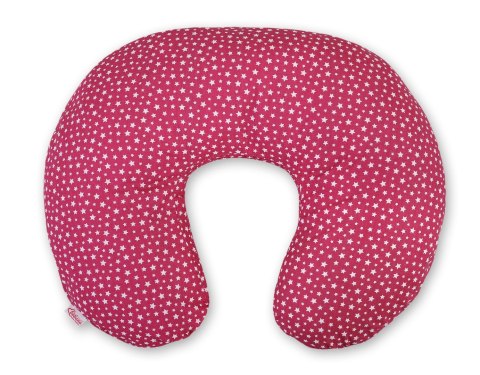 Bobono Poduszka rogal do karmienia fasolka + zdejmowana poszewka - gwiazdki bordowe