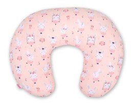 Bobono Poduszka rogal do karmienia fasolka + zdejmowana poszewka - króliczki baletnice różowe