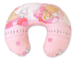 Bobono Poduszka rogal do karmienia fasolka + zdejmowana poszewka - miś z balonikiem różowy