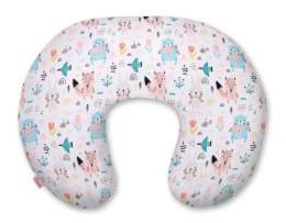 Bobono Poduszka rogal do karmienia fasolka + zdejmowana poszewka - misie niebieskie