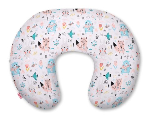 Bobono Poduszka rogal do karmienia fasolka + zdejmowana poszewka - misie niebieskie