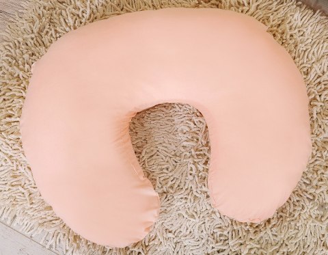 Bobono Poduszka rogal do karmienia fasolka + zdejmowana poszewka - pudrowy róż