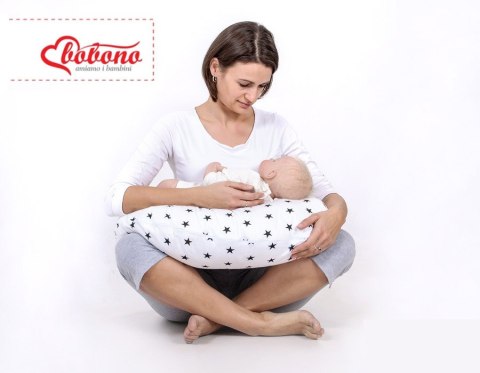 Bobono Poduszka rogal do karmienia fasolka + zdejmowana poszewka - zajączki miętowe