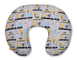 Bobono Poduszka rogal do karmienia fasolka + zdejmowana poszewka - zwierzątka w autkach