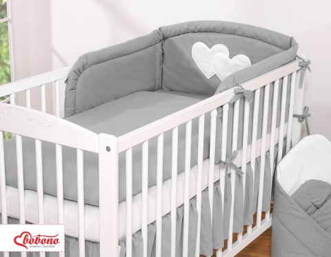 Bobono Pościel 3-cz 120x90 - Serduszka antracyt