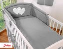 Bobono Pościel 3-cz 120x90 - Serduszka antracyt