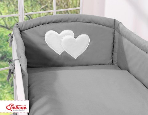 Bobono Pościel 3-cz 120x90 - Serduszka antracyt