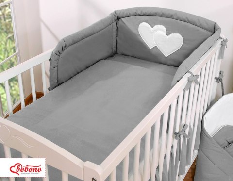 Bobono Pościel 3-cz 120x90 - Serduszka antracyt