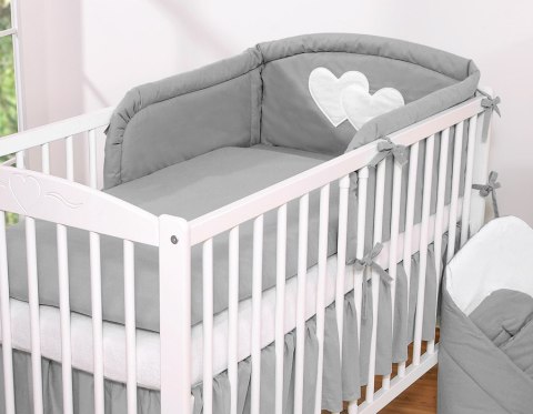 Bobono Pościel 3-cz 120x90 - Serduszka antracyt