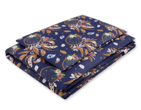 Bobono Pościel dla dzieci 2-częściowa bawełniana 120x90 cm - łapacze snów granatowe