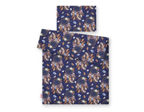 Bobono Pościel dla dzieci 2-częściowa bawełniana 120x90 cm - łapacze snów granatowe