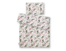 Bobono Pościel dla dzieci 2-częściowa bawełniana 135x100 cm- peonie różowe