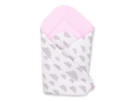 Bobono Rożek dla niemowląt miękki - chmurki szare/różowy