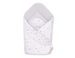 Bobono Rożek dla niemowląt miękki - mini gwiazdki szare na białym tle