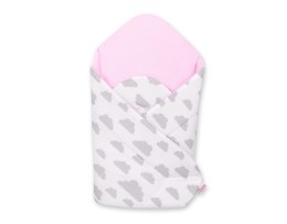 Bobono Rożek dla niemowląt usztywniany - chmurki szare/różowy