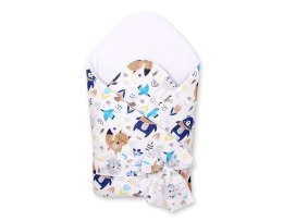 Bobono Rożek dla niemowląt z wiązaniem 2w1 usztywniany i miękki - misie granatowe