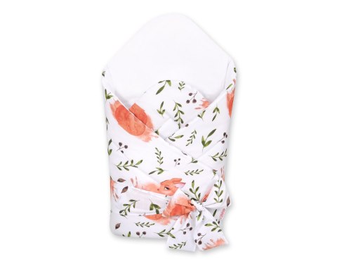 Bobono Rożek dla niemowląt z wiązaniem 2w1 usztywniany i miękki - wiewiórki białe