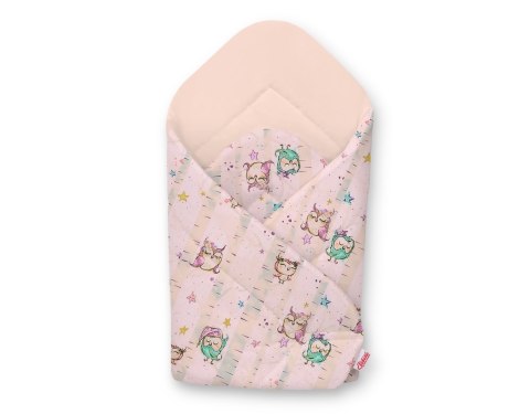 Bobono Rożek miękki - sówki kremowo-miętowe/pudrowy róż