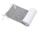 Bobono Uniwersalny dwustronny ochraniacz do łóżeczka - mini gwiazdki białe na szarym
