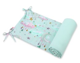 Bobono Uniwersalny ochraniacz do łóżeczka - księżyce miętowe