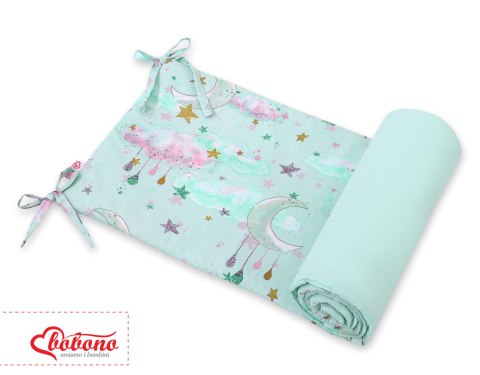 Bobono Uniwersalny ochraniacz do łóżeczka - księżyce miętowe