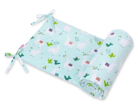 Bobono Uniwersalny ochraniacz do łóżeczka - lamy miętowe