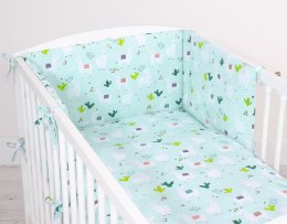 Bobono Uniwersalny ochraniacz do łóżeczka - lamy miętowe
