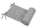Bobono Uniwersalny ochraniacz do łóżeczka - mini gwiazdki białe na szarym