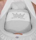 My Sweet Baby Kosz Mojżesza wiklinowy z baldachimem - Little Prince szary